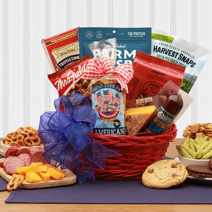 Proud To Be An American Patriotic Snack Gift Basket