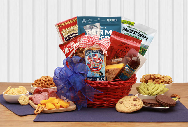 Proud To Be An American Patriotic Snack Gift Basket