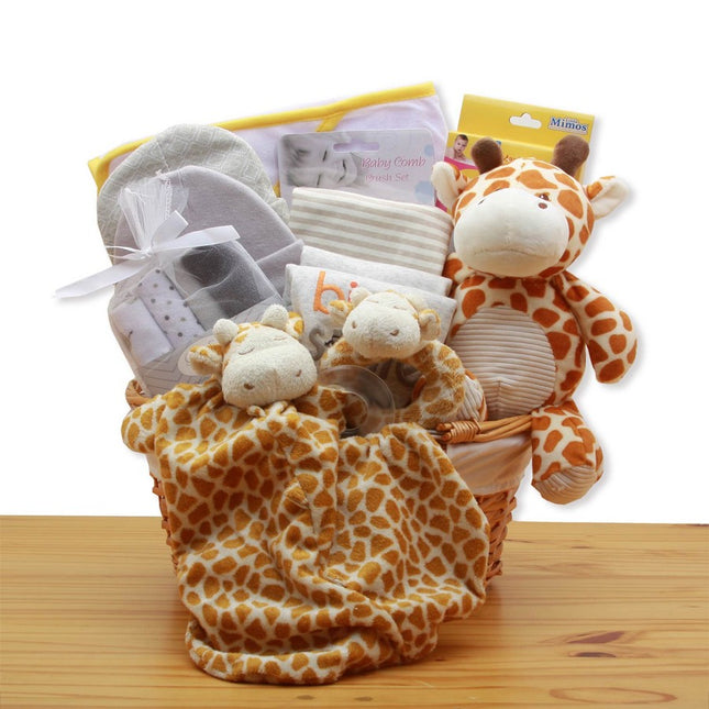 Jungle Safari New Baby Yellow Gift Basket