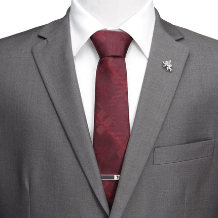 Game of Thrones Lannister Lion Red Plaid Silk Men's Tie