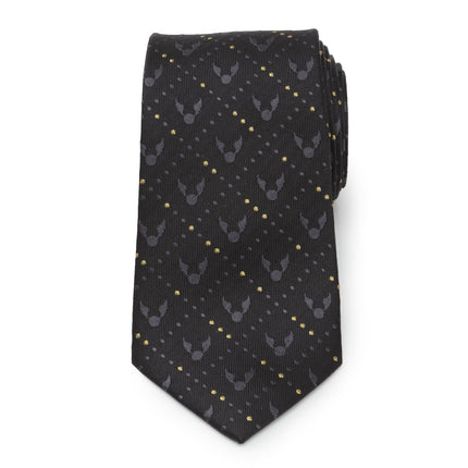 Harry Potter Golden Snitch Black Silk Men's Tie