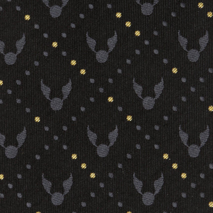 Harry Potter Golden Snitch Black Silk Men's Tie