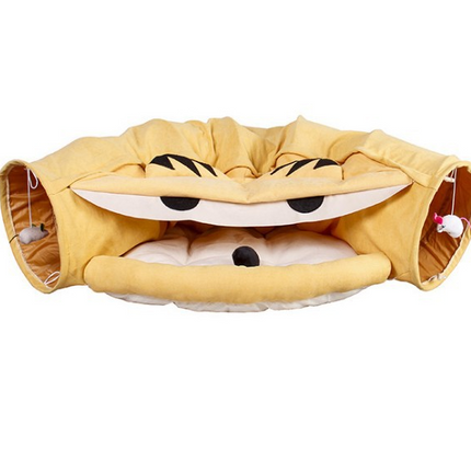 Collapsible Removable Cat Tunnel Tube With Cat Bed Set