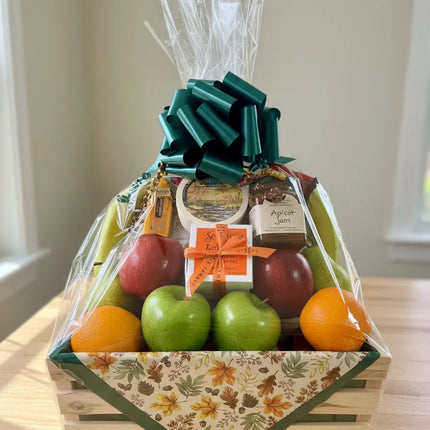 Bountiful Fresh Fruit & Gourmet Gift Basket in Rustic Wooden Crate