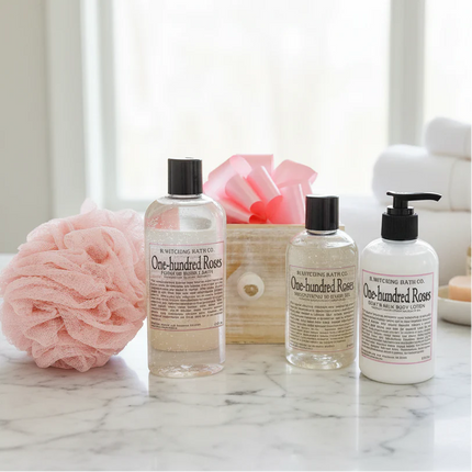Rose Spa Gift Basket - Luxury Bath & Body Self Care Set