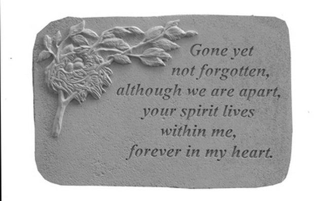 Gone yet not forgotten w Birds Nest Memorial Stone