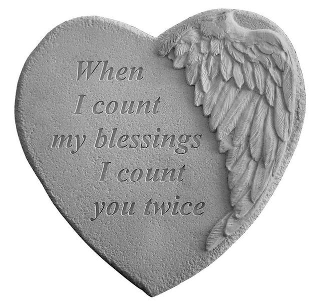 When I Count Engraved Heart Stone