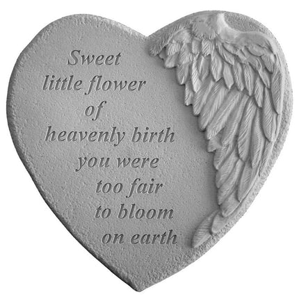 Winged Heart Sweet little flower Memorial Stone