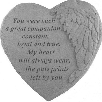 Paw prints pet memorial Heart Stone