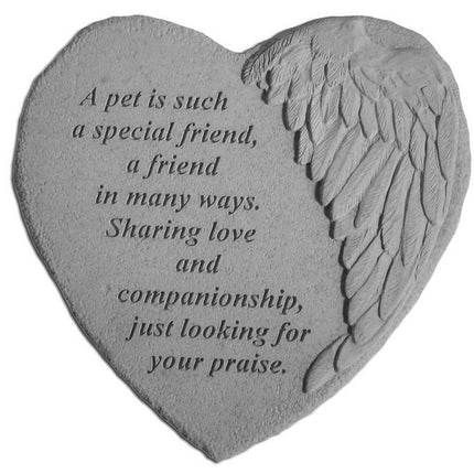 A pet is a special friend memorial Heart Stone