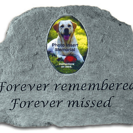 Forever remembered With Photo Insert Memorial Stone