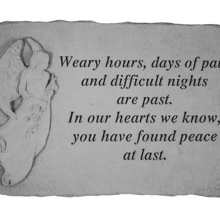 Weary Hours Engraved Angel Stone