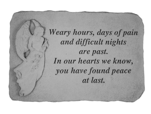 Weary Hours Engraved Angel Stone