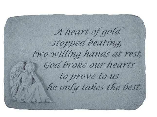 A heart of gold Engraved Angel Stone