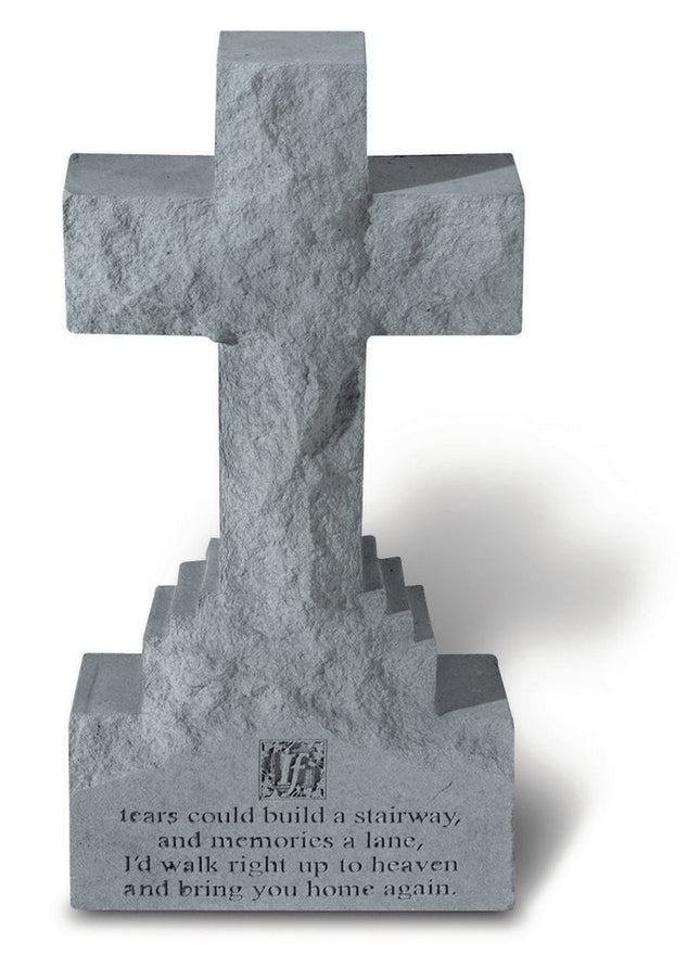 If Tears Engraved Cross Memorial Stone