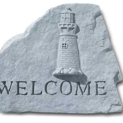 Welcome Stone With Lighthouse