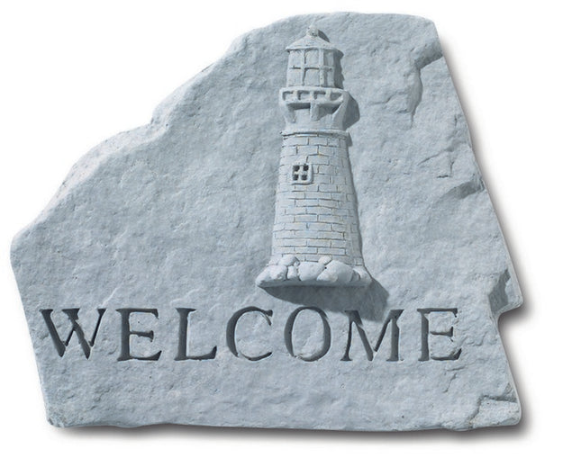 Welcome Stone With Lighthouse