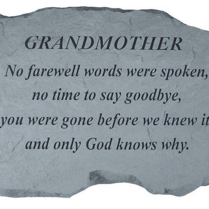 GRANDMOTHER No farewell words Memorial Stone