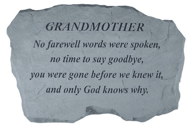 GRANDMOTHER No farewell words Memorial Stone