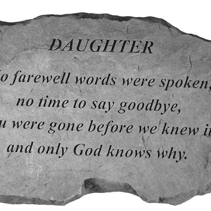 DAUGHTER No farewell words Memorial Stone