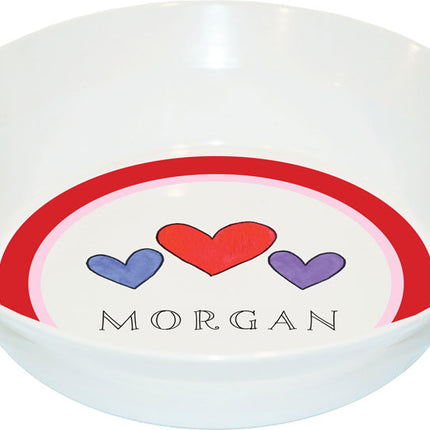 Personalized Childrens Happy Hearts Dining Bowl