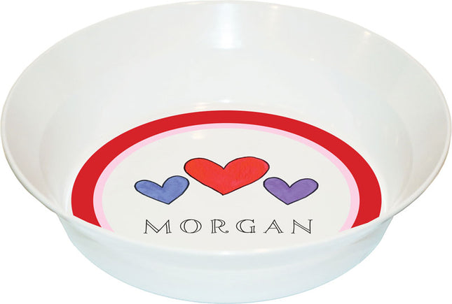 Personalized Childrens Happy Hearts Dining Bowl