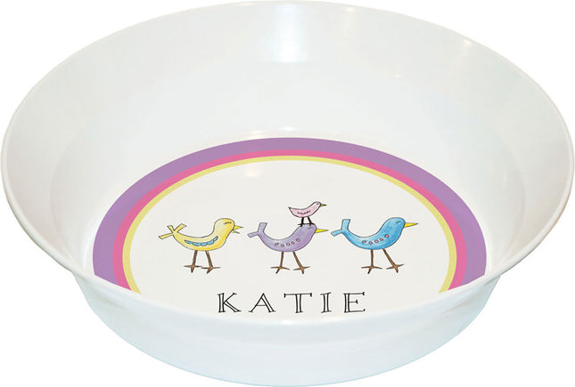Personalized Childrens For The Birds Dining Bowl