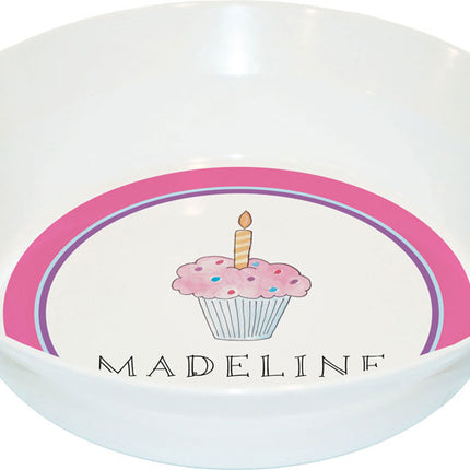 Personalized Childrens Birthday Cupcake Dining Bowl