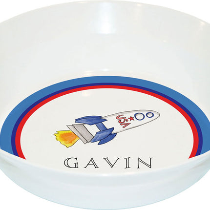 Personalized Childrens Blast Off Dining Bowl