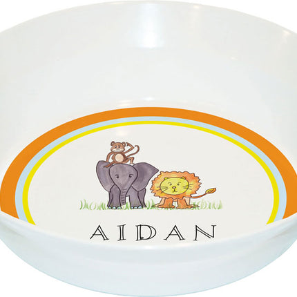 Personalized Childrens Zoo Friends Dining Bowl