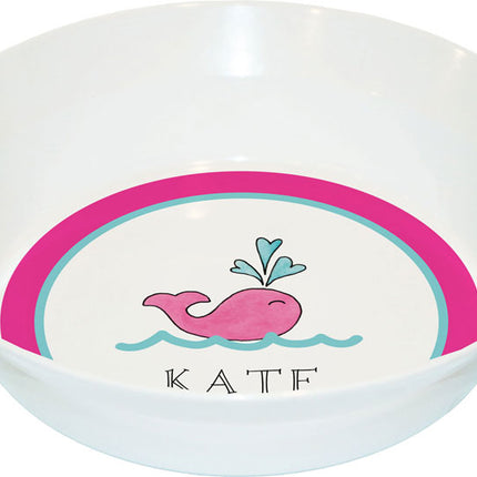Personalized Childrens Preppy Whale Dining Bowl