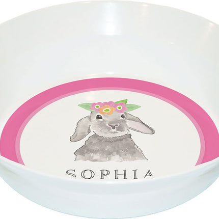 Personalized Childrens Bunny Love Dining Bowl
