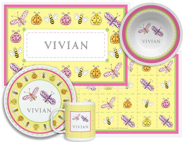 Personalized Childrens Garden Party 4 Piece Table Set