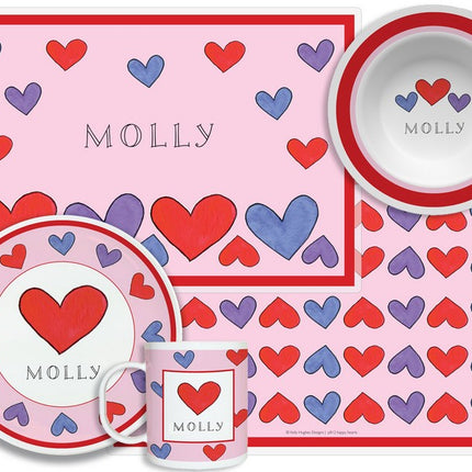 Personalized Childrens Happy Hearts 4 Piece Table Set