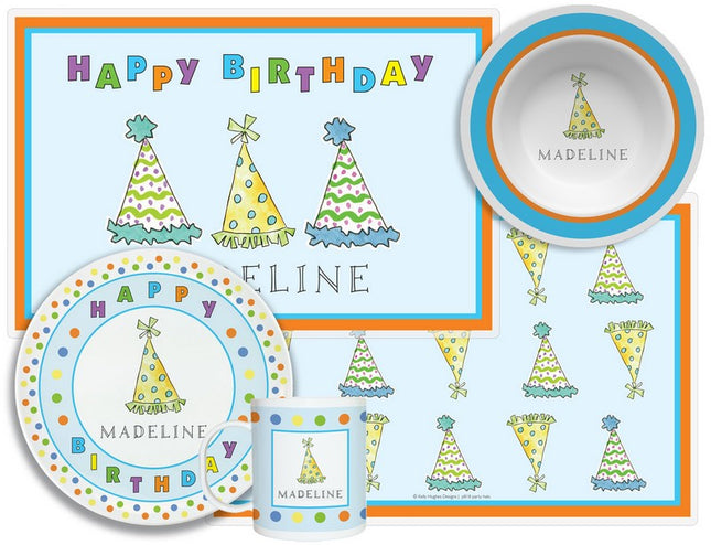 Personalized Childrens Party Hats 4 Piece Table Set