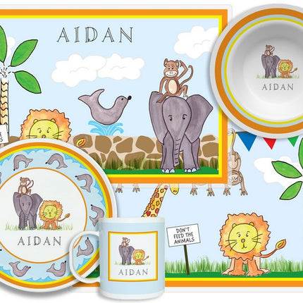 Personalized Childrens Zoo Friends 4 Piece Table Set