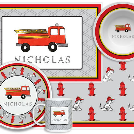 Personalized Childrens Firetruck 4 Piece Table Set