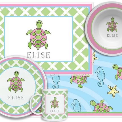 Personalized Childrens Sea Turtle 4 Piece Table Set