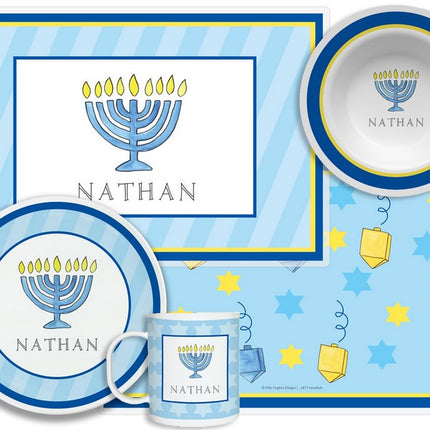 Personalized Childrens Hanukkah 4 Piece Table Set