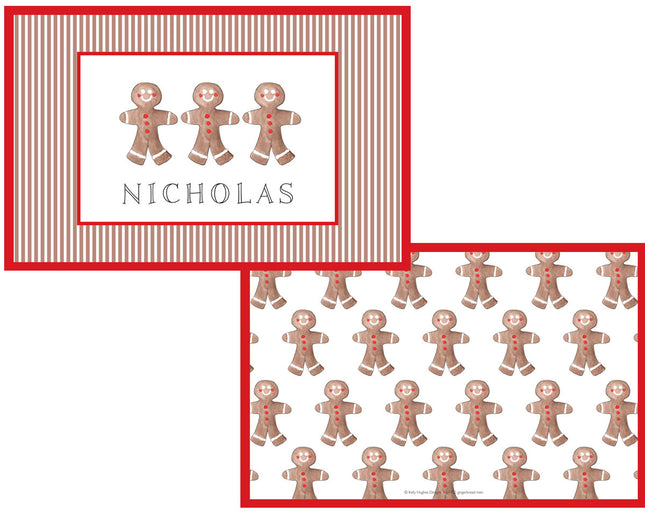 Personalized Childrens Gingerbread Placemat