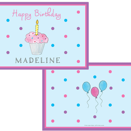 Personalized Childrens Birthday Cupcake Placemat