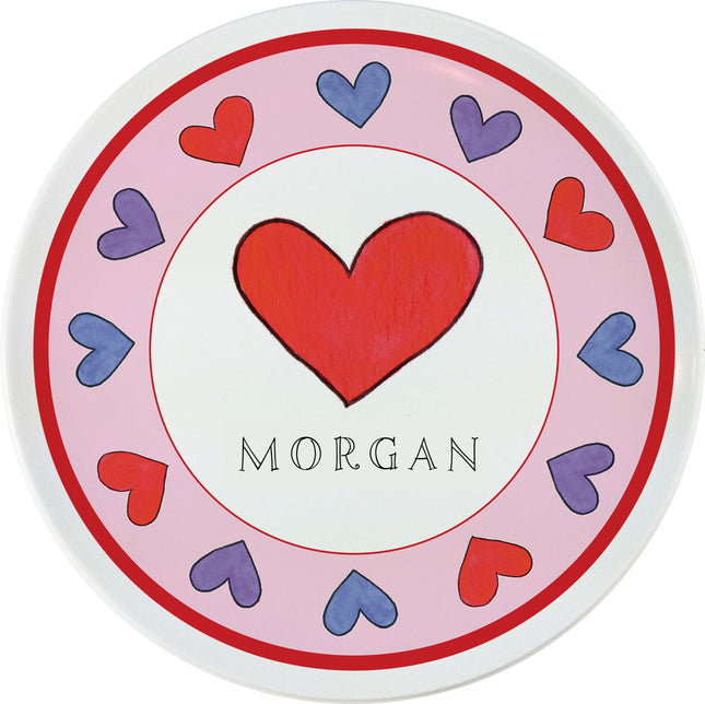 Personalized Childrens Happy Hearts Dining Plate