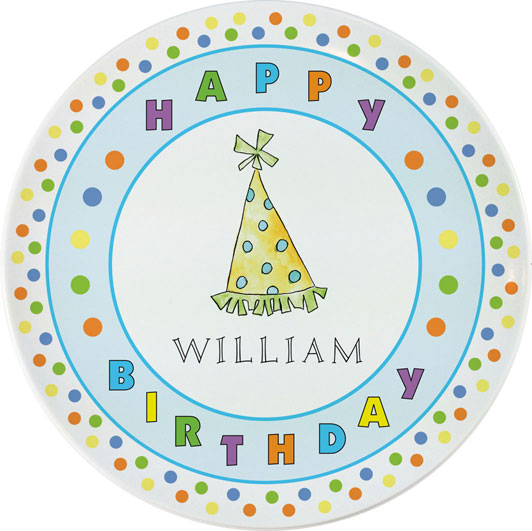 Personalized Childrens Party Hats Dining Plate