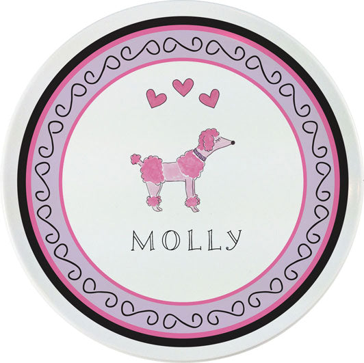 Personalized Childrens Poodles In Paris Dining Plate