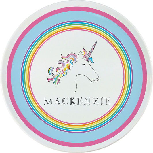 Personalized Childrens Over The Rainbow Dining Plate