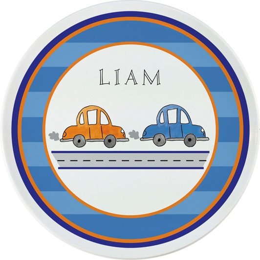 Personalized Childrens Vroom Vroom Dining Plate