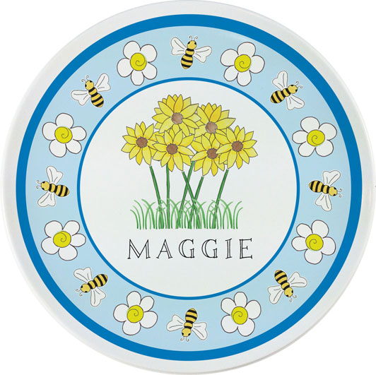 Personalized Childrens Wildflowers Dining Plate
