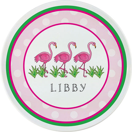 Personalized Childrens Flamingo Fun Dining Plate