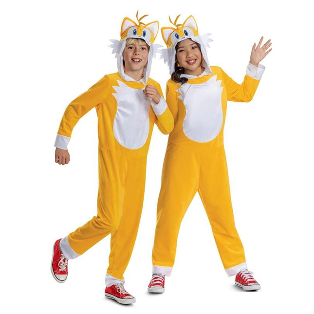 Kids Classic Sonic the Hedgehog Tails Hooded Jumpsuit Costume