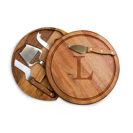 Monogram - Acacia Circo Cheese Cutting Board & Tools Set